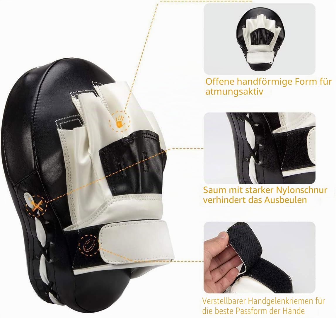 Valleycomfy Pratzen Boxen Pad Bandagen Boxen Männer Schlagpolster Bratzen Hand Boxing Pads Kickboxen Boxpratzen für Kampfsport Training Schlagkissen Muay Thai Taekwondo Karate Sport Zubehör