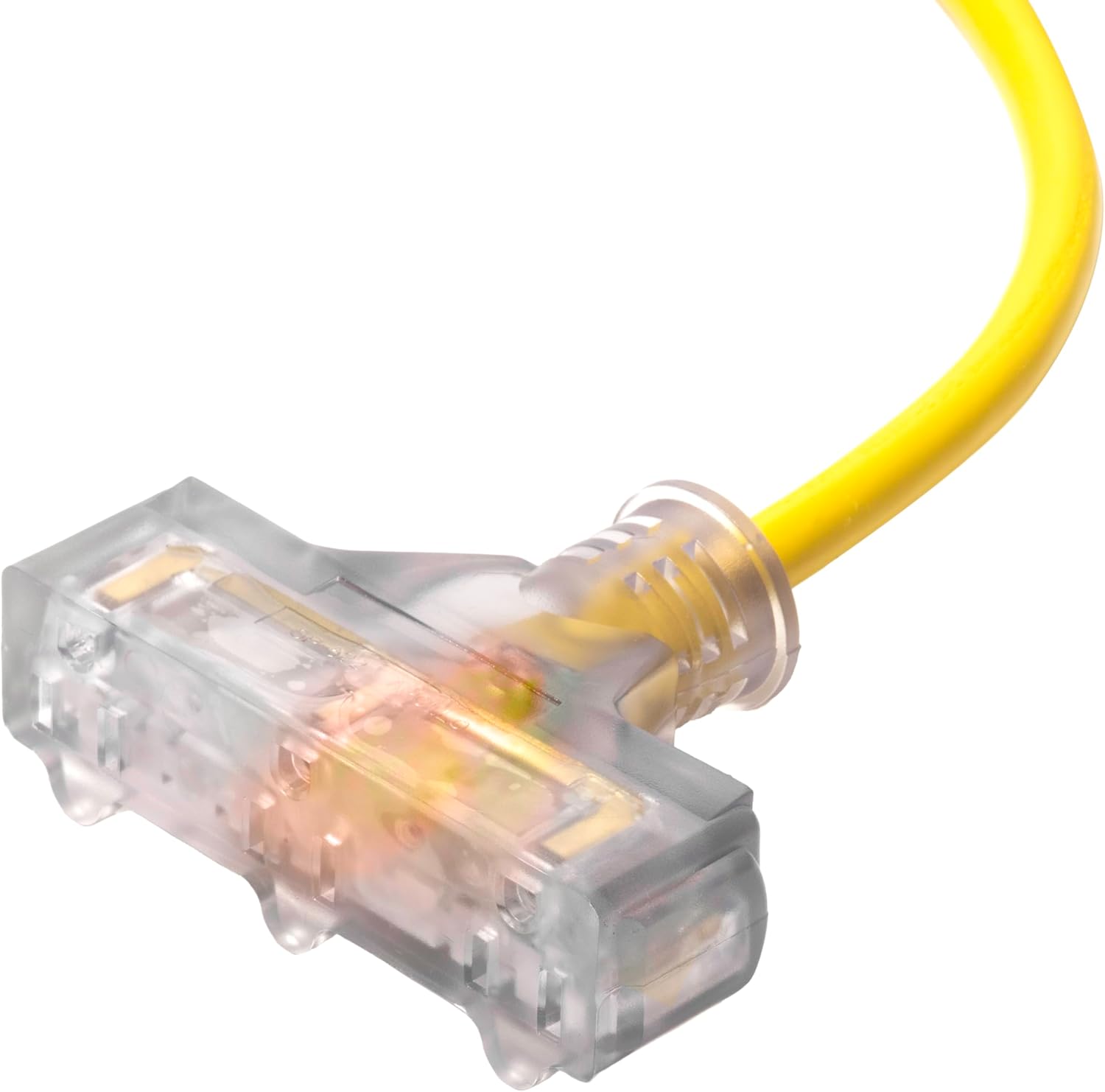 GFCI Extension Cord | 2-Foot 12/3 Gauge SJTW Lighted GFCI Extension Cord 3-Outlet