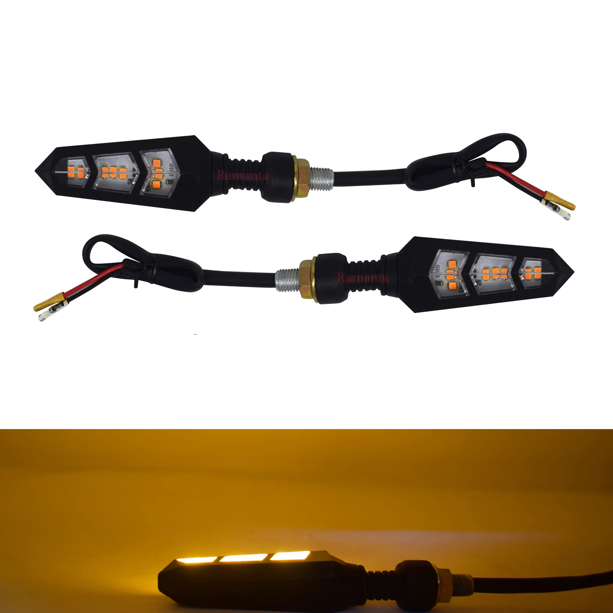 Ramanta Bike Indicators 6 LED KTM Style Sleek Bike LED Indicators Turn Signal Lights Bulb Blinkers Front Rear Compatible for Motorbike (Amber, Set of 2 PCs) (B089W7G4D1) Amazon Price History, Amazon Price Tracker