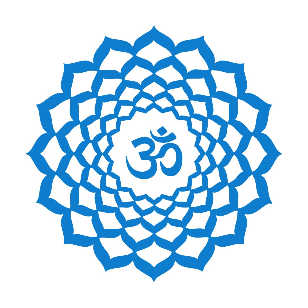 Mural and Wall Vinyl Decal Lotus Om Sanskrit Character Buddhism Mandala 54x54cm Equipped with Transfer Film kit Large Blue