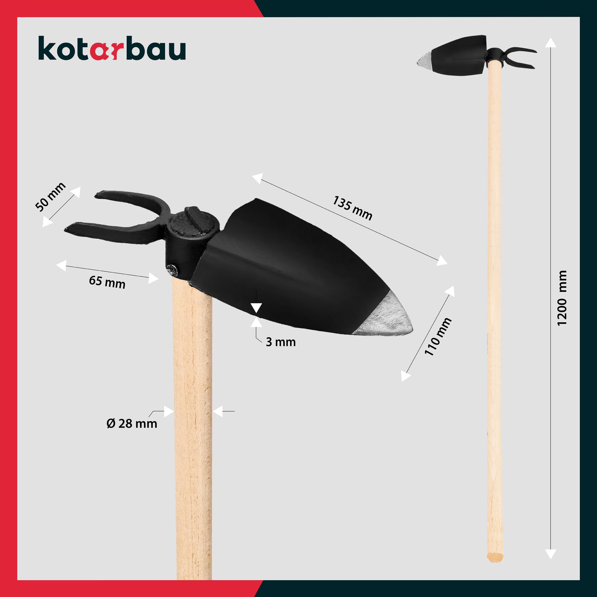 KOTARBAU® Tuinhak, 60 X 140 Mm, Trapeziumvorm Met Houten Steel, 120 Cm Bloemhak Onkruidhak Tuingereedschap Om Los Te Maken Verplanten Wieden Tuinverzorging 652550772 KOTARBAU® Tuinhak, 60 X 140 Mm, Trapeziumvorm Met Houten Steel, 120 Cm Bloemhak Onkruidhak Tuingereedschap Om Los Te Maken Verplanten Wieden Tuinverzorging 652550772