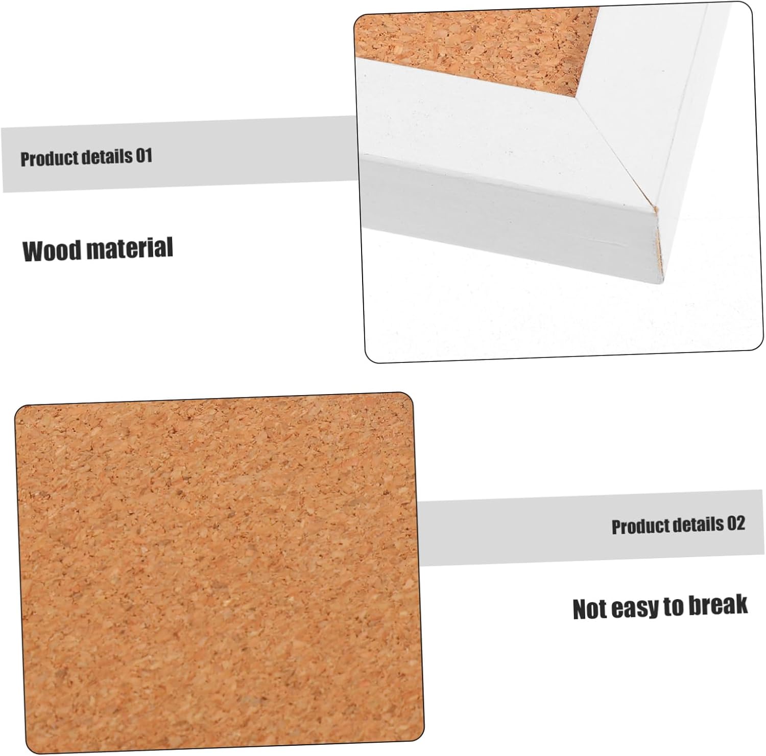 1set Framed Cork Bulletin Board Memo Board for Office and Home Lightweight Corkboard for Notes Photos Schedules Easy to Use and Reusable