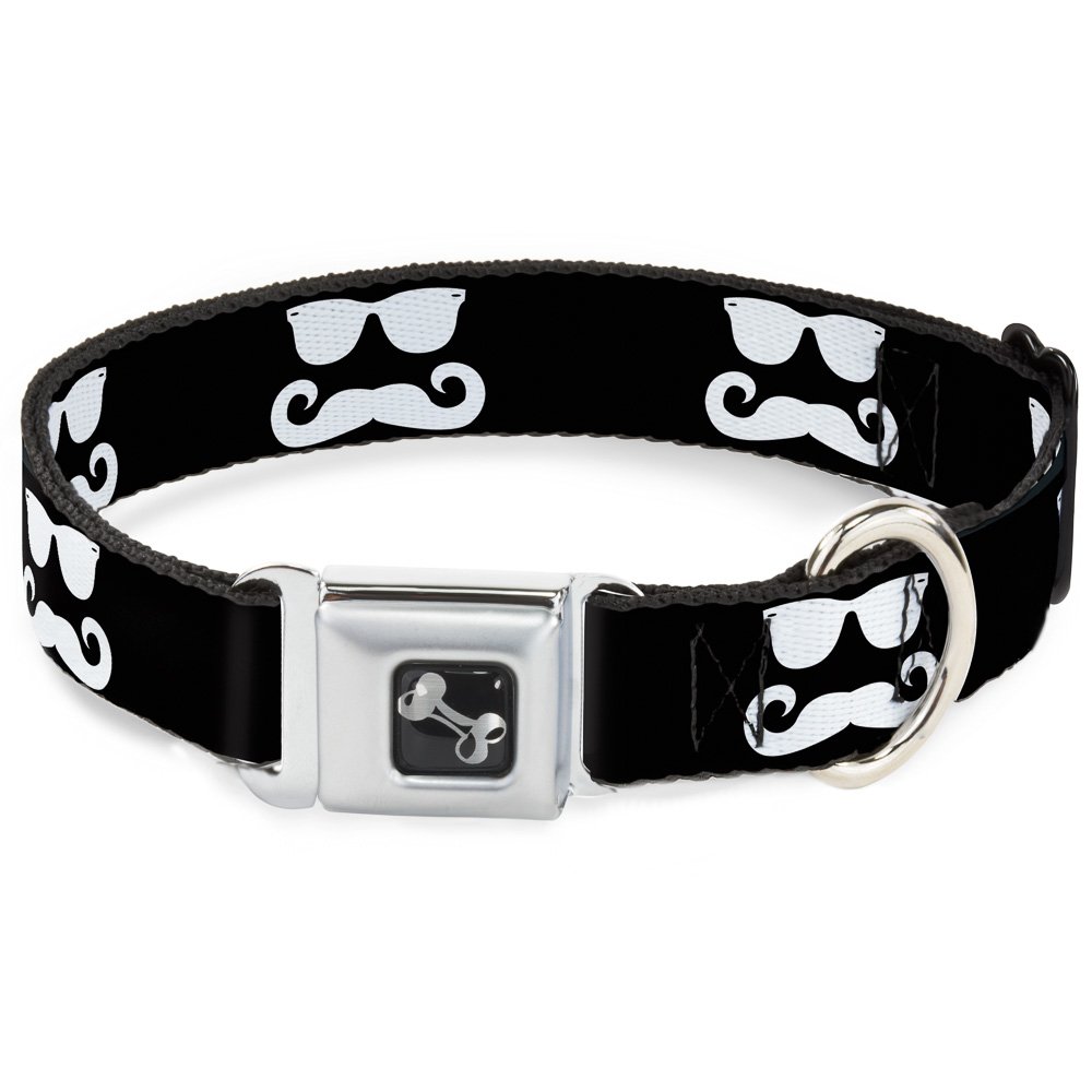 Collier de chien motif diagonale noir blanc Buckle Down de qualité supérieure large