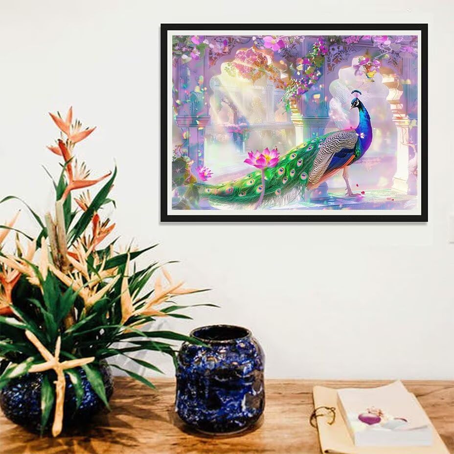 Broderie Diamant Paon 100x130 cm : le cadeau créatif idéal pour passionnés de loisirs et artisanat