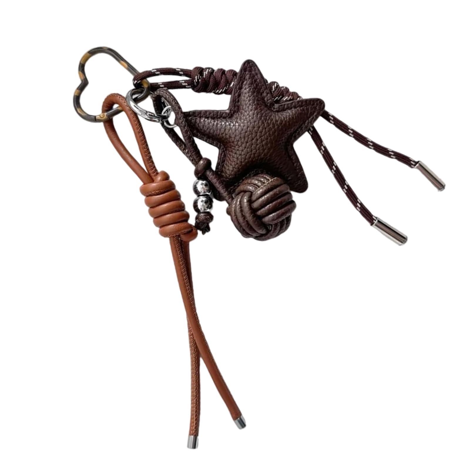 Maxtonser Handmade Brown Khaki Leather Star Bag Ornament Unique Purse Decoration Adds A Touch Of Elegances To Everyday Outfits