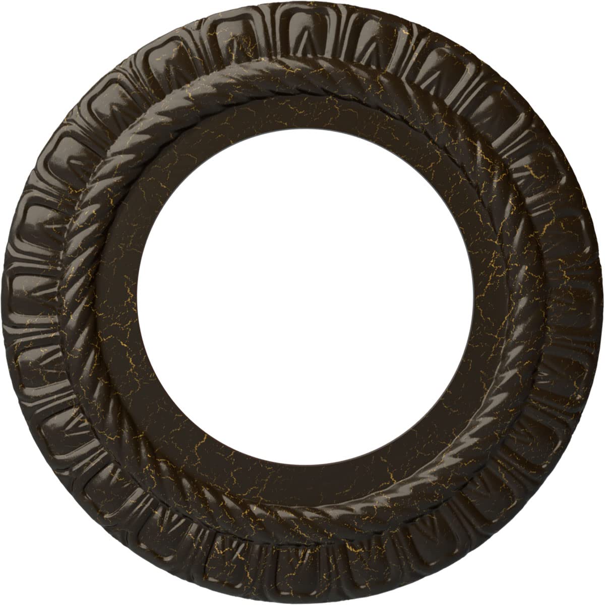 Ekena Millwork 10 5/8"OD x 5 3/4"ID x 1/2"P Claremont Ceiling Medallion Fits Canopies up to 7" Ceiling Medallion, Stone Hearth Crackle
