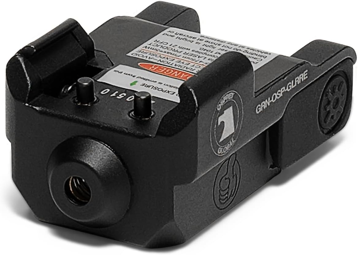 Osprey Global GRN-OSP-GLRRE : Rechargeable Weapon Mount Mini Green Low-Profile Pistol Laser Sight (Class IIIA, <5mW)
