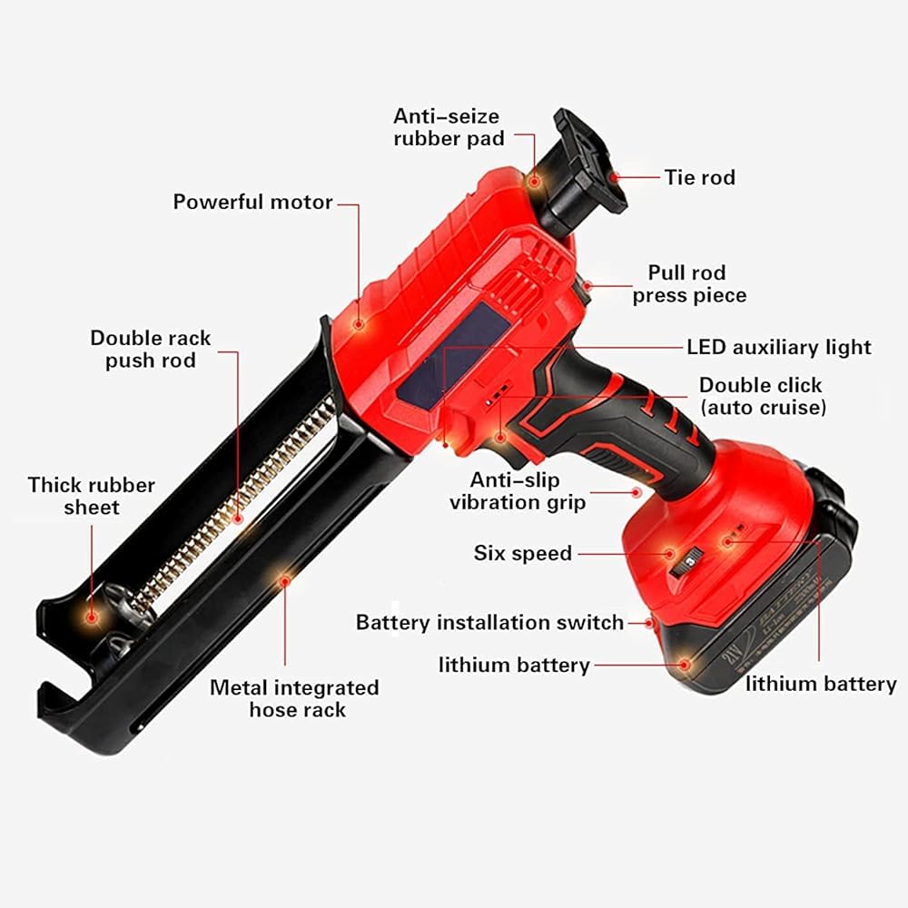 Bezprzewodowy elektryczny pistolet uszczelniający do kleju, podwójny wkład profesjonalny aplikator do żywicy epoksydowej, uszczelniacza i kleju