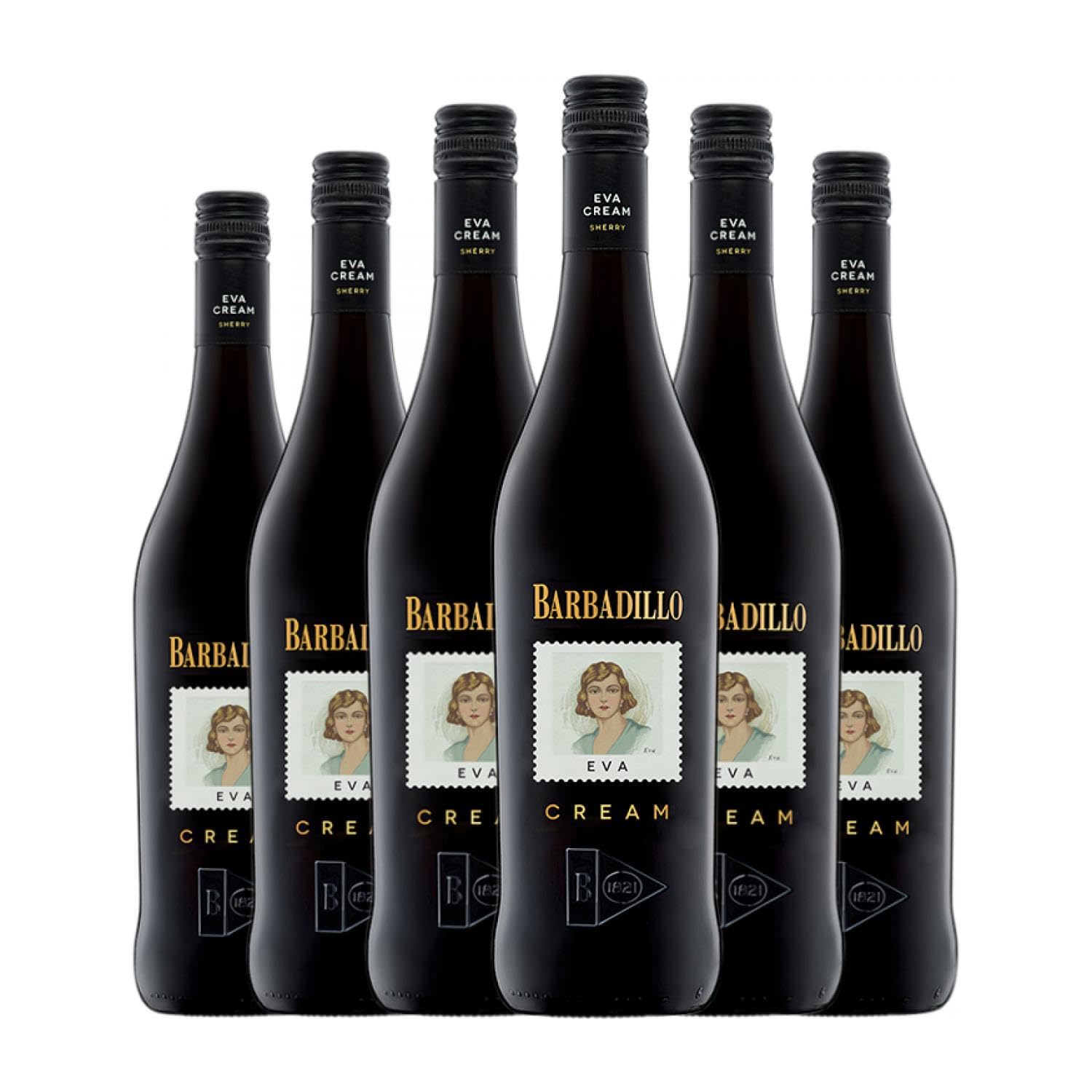 Barbadillo Eva Cream Palomino Fino Jerez-Xérès-Sherry 75 cl Vino generoso (Caja de 6 Botellas de 75 cl)