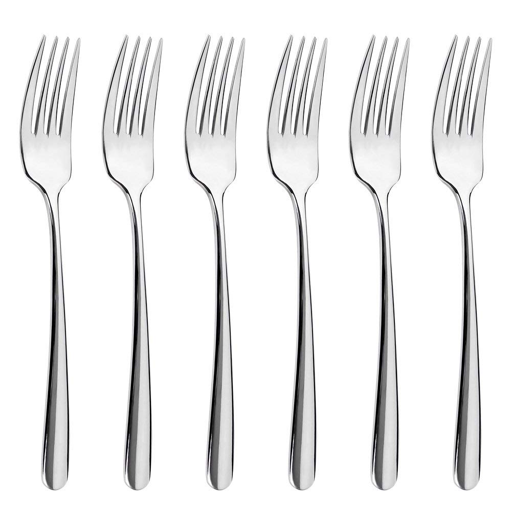 Csinos Dinner Forks set,304 Stainless Steel Forks Table Flatware for Steak, Salad, Pasta, Set of 6