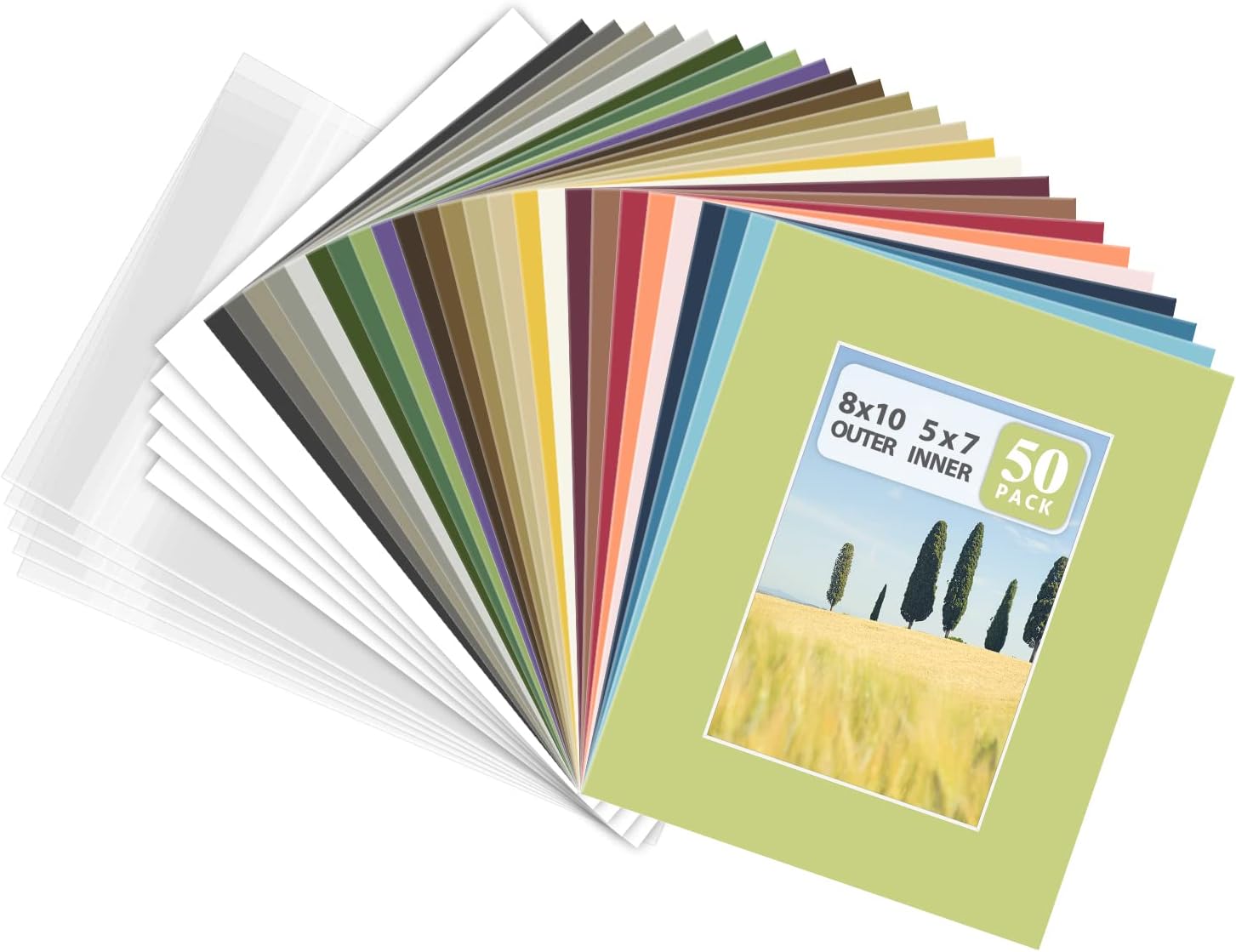 New Arrivals Golden State Art, Pack of 50 Mixed Colors Pre-Cut 8x10 Picture Mat for 5x7 Photo with White Core Bevel Cut Mattes Sets. Includes 50 High Premier Acid Free Mats & 50 Backing Board & 50 Clear Bags Up To 40% OFF Golden State Art, Pack of 50 Mixed Colors Pre-Cut 8x10 Picture Mat for 5x7 Photo with White Core Bevel Cut Mattes Sets. Includes 50 High Premier Acid Free Mats & 50 Backing Board & 50 Clear Bags