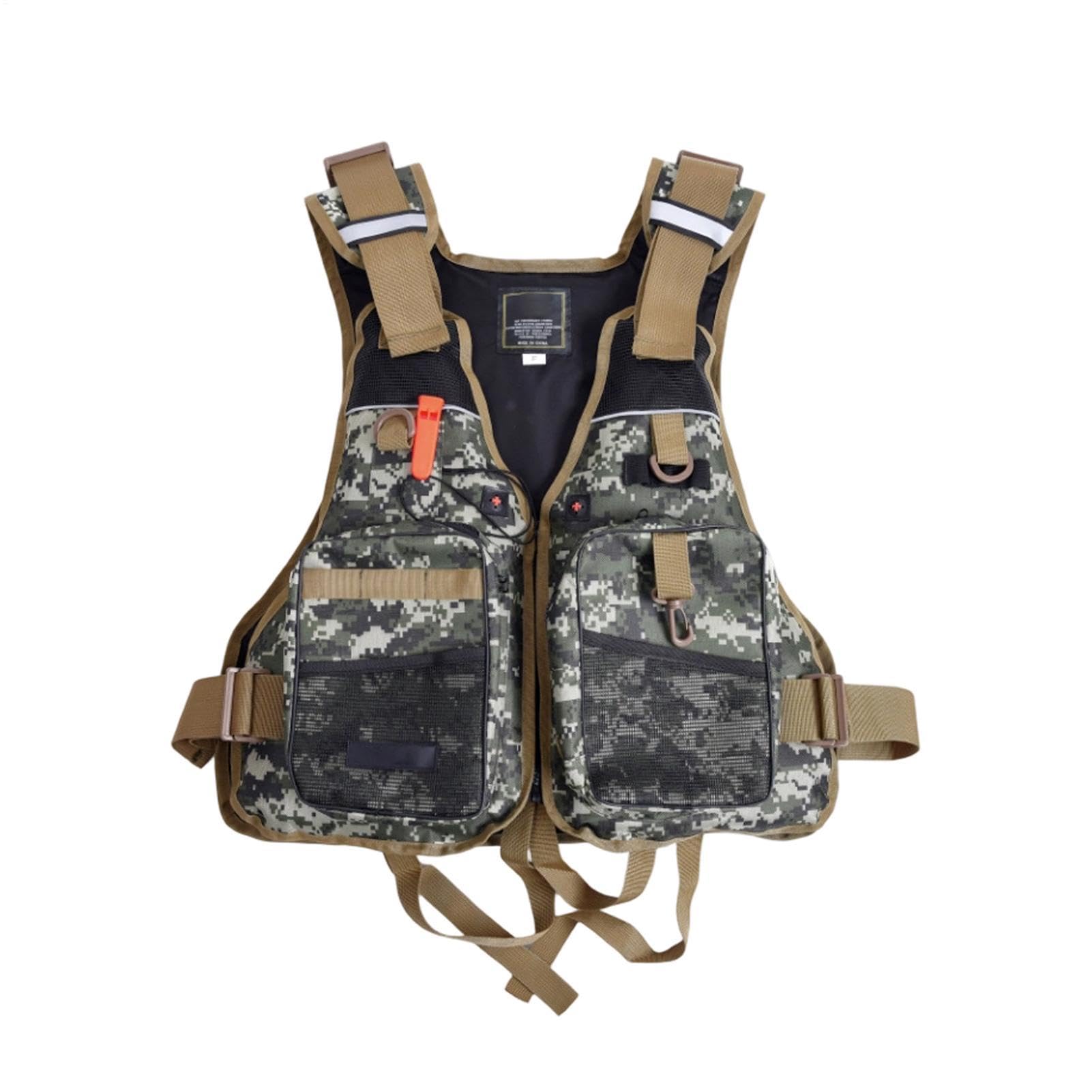 Giubbotto salvagente per adulti, tasche multiple in tessuto Oxford e riflettente, giubbotto galleggiante per kayak, unisex, canyoning, nuoto, rafting, surf, pesca con esche artificiali