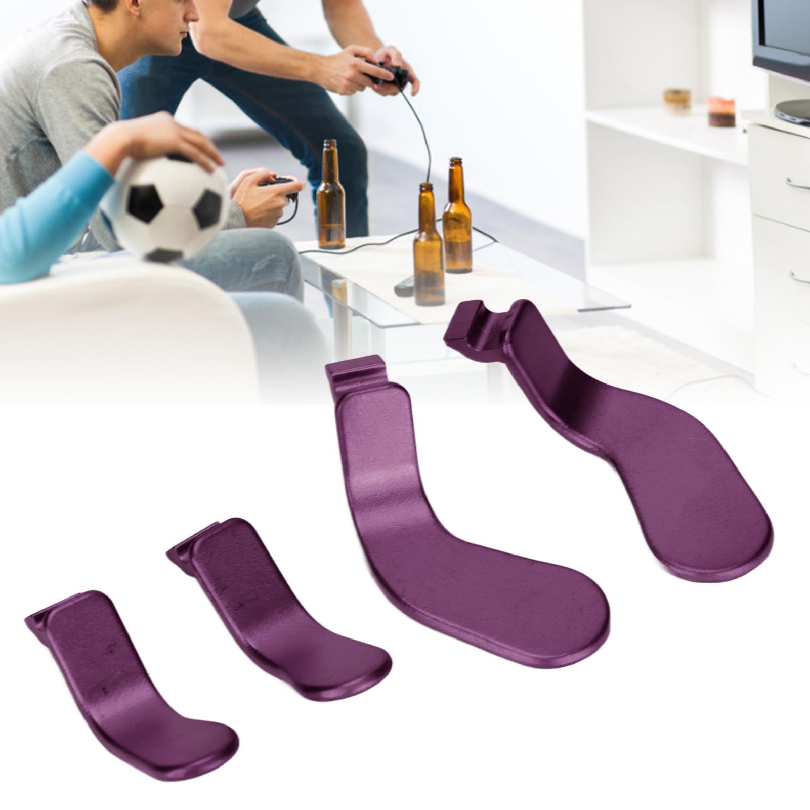 4-teiliges Controller-Paddel aus Edelstahl, Ersatzteile für Metallhaarauslöser, Videospiel-Zubehör für One Elite Series 2, Modell 1797, Kabelloses Zubehörknopf-Set (Lila)