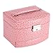 Produktbild 3 Schichten Schmuck Aufbewahrungsbox mit Spiegel und Griff für Halskette Ringe Geschenk Halskette Anhänger Broschen Lagerung(Pink)