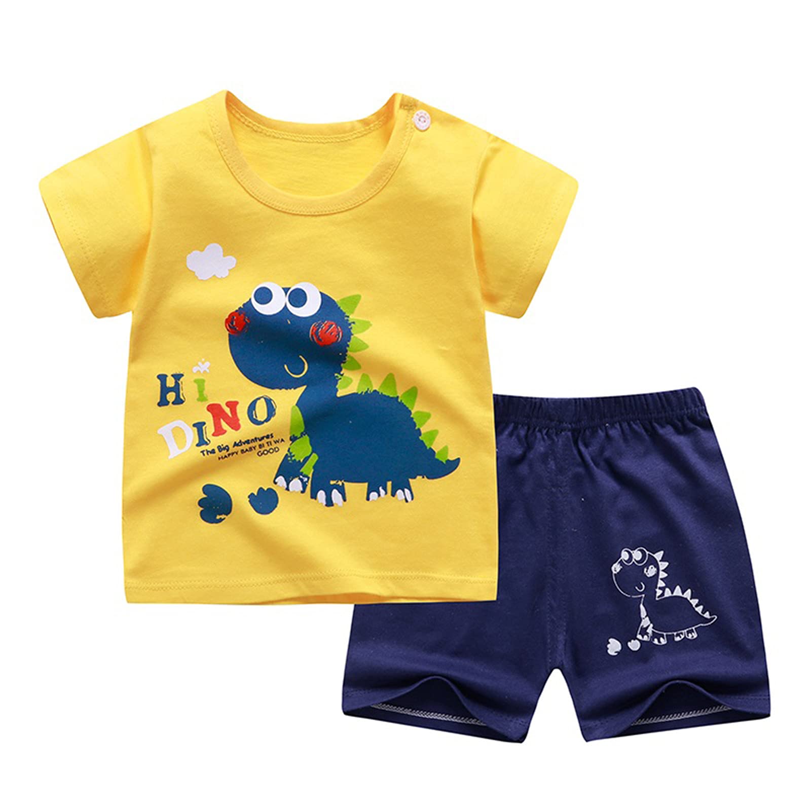 Enfants Bébé Garçons 2 Pcs Dinosaure Vêtements T-Shirt Tops À Manches Courtes + Pantalons Tenues Été Vetements pour 1-6 Ans