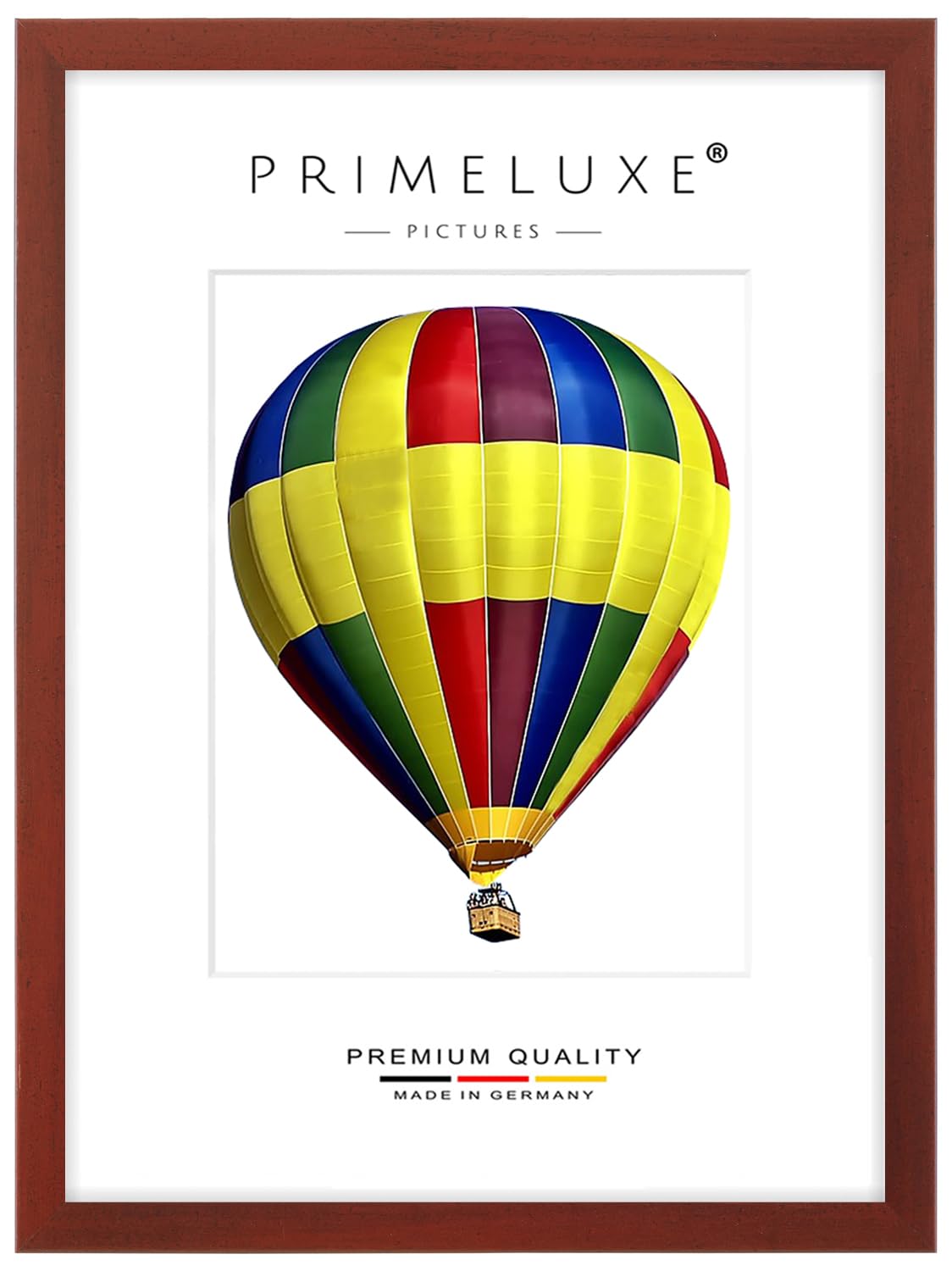 PrimeLuxe Holz Bilderrahmen 85 x 120 cm (Bildmaß) in Rot-gewischt | Farbe und Größe wählbar | Rahmen für Poster | Puzzle | Foto collage | MADE IN GERMANY