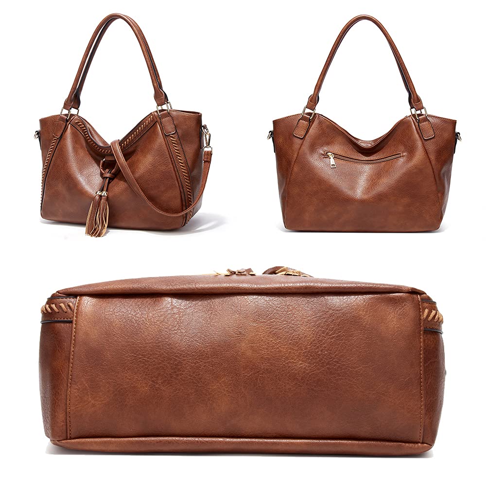 Damen Shopper Tasche aus Leder Große Schultertasche Handtasche Umhängetasche Tote Taschen Elegant Henkeltasche Cross-Body Tasche Hobo Tasche für Dame EINWEG