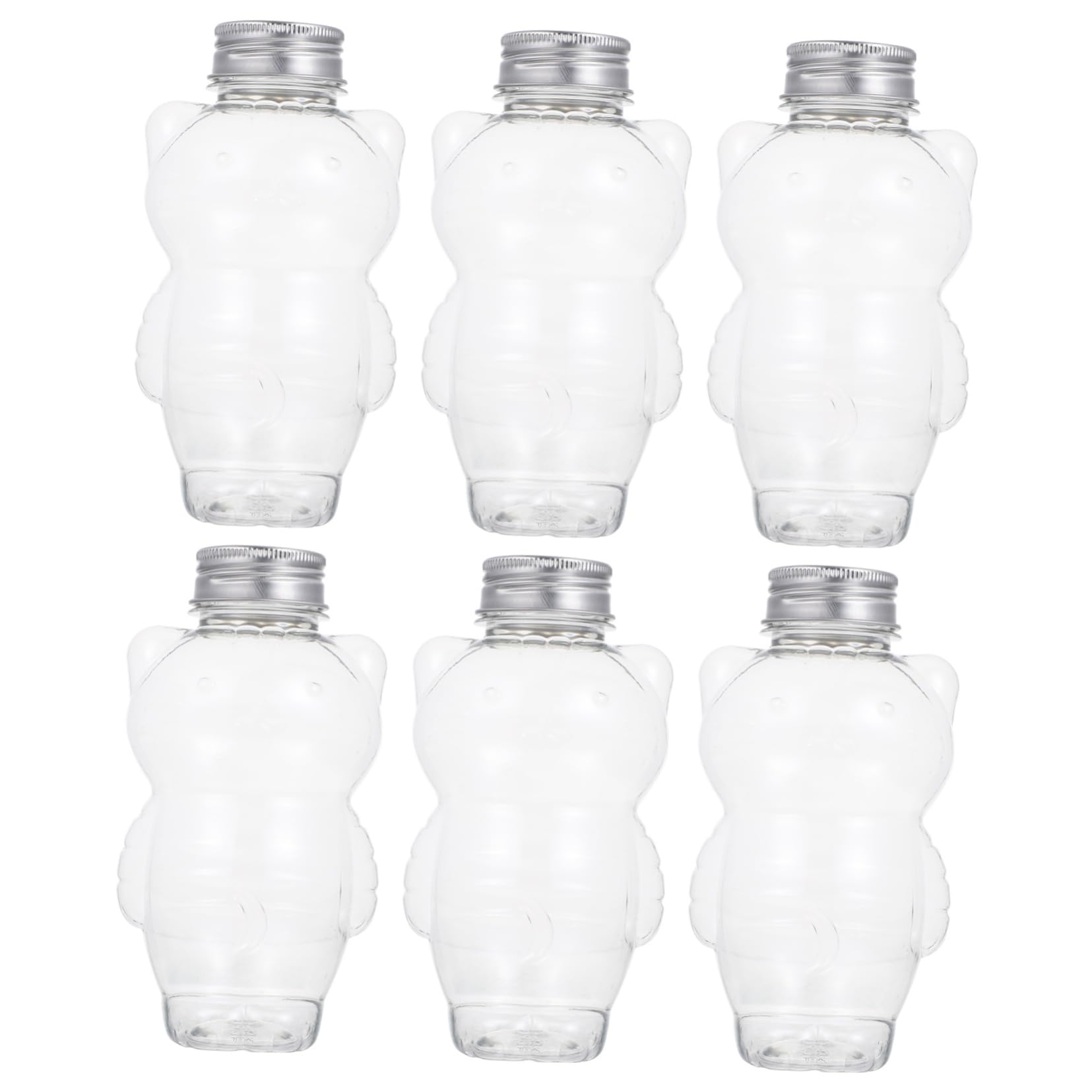 Anneome 6pcs Cold Drink Juice Bottle Take Out Container Clear Container with Lid Empty Milk Bottle Beverage Container Drink Takeout Bottle Plastic Juice Transparent The Pet