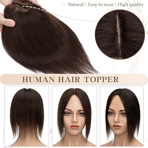 Miniatura 4 de S-noilite Extensiones de cabello humano con clip en balayage, 130 % de densidad, extensiones de cabello de seda para pérdida de cabello leve y