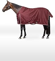 Vista 8 de HORZE Glasgow - Sábana de caballo ligera impermeable (sin relleno), color borgoña, 69 pulgadas