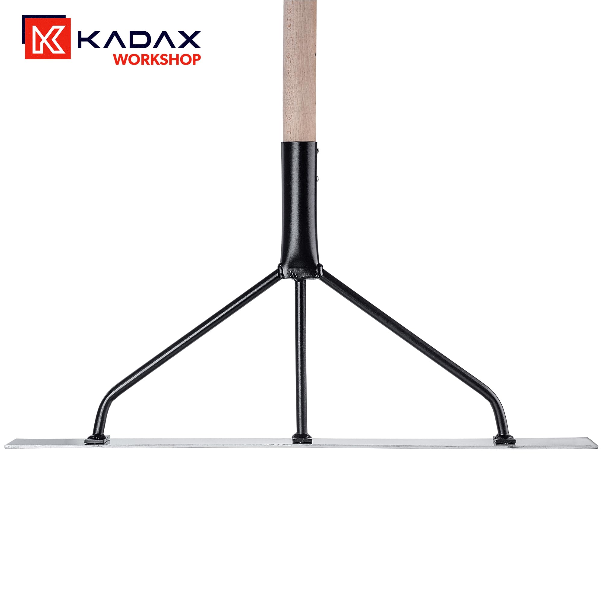 KADAX Distributeur de béton en aluminium, 62,5 x 9 x 154 cm, distributeur de goudron profilé, lames de béton triple entretoise, pelle à béton (avec manche)