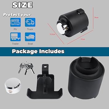2516 Trailer Hitch Lock, Fits 2-5/16-Inch Couplers, Anti-Theft Coupling Lock with Interior Locking, Heavy-Duty Trailer Lock for Secures Safety Chains, Trailers, RVs, Boats, Trucks & Campers