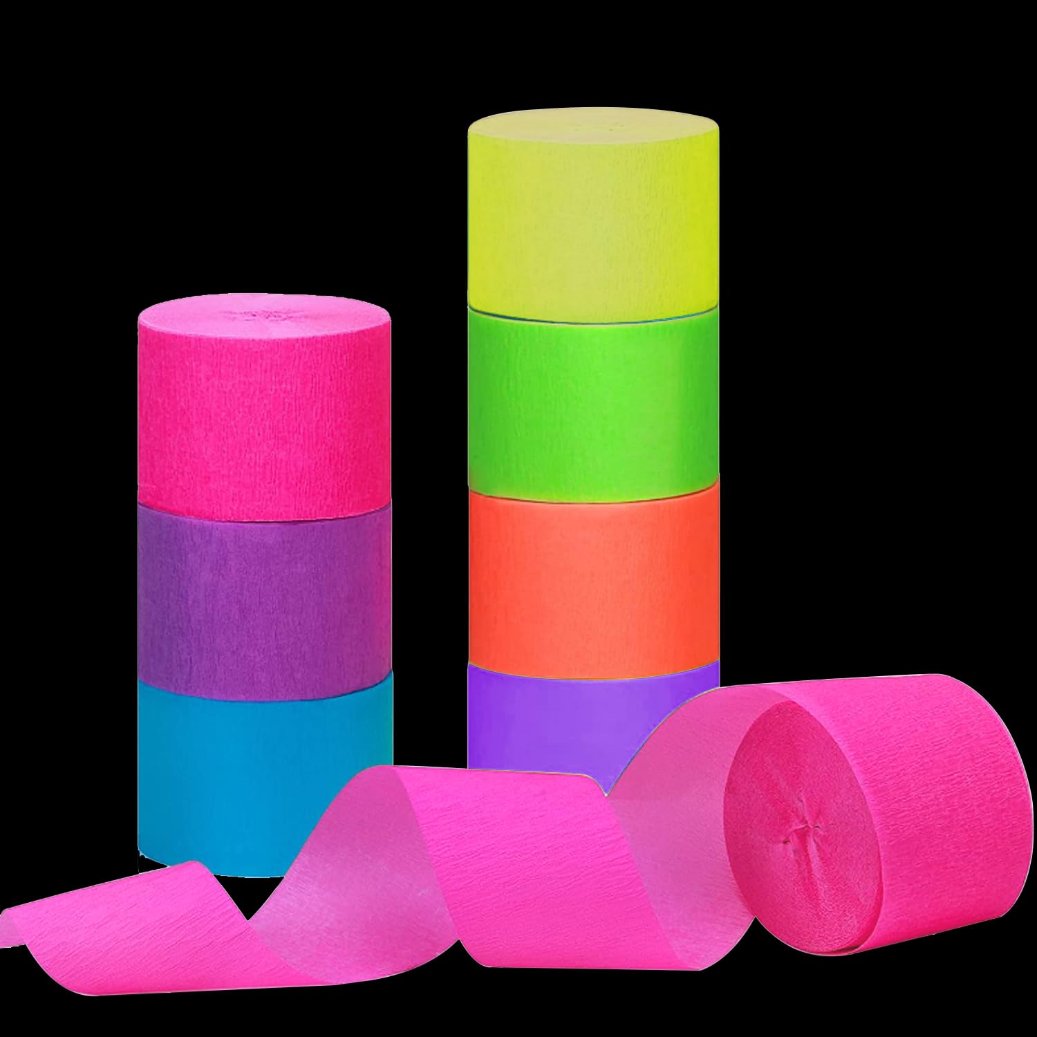 Blacklight Party Streamers - Glow Neon Decorations -10