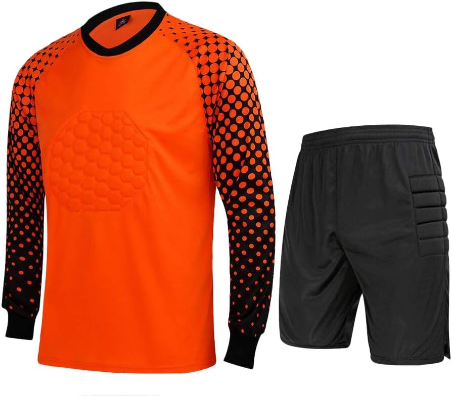CATERTO Men's Football Goalkeeper Foam Padded Jersey Shirt & Pants/Shorts