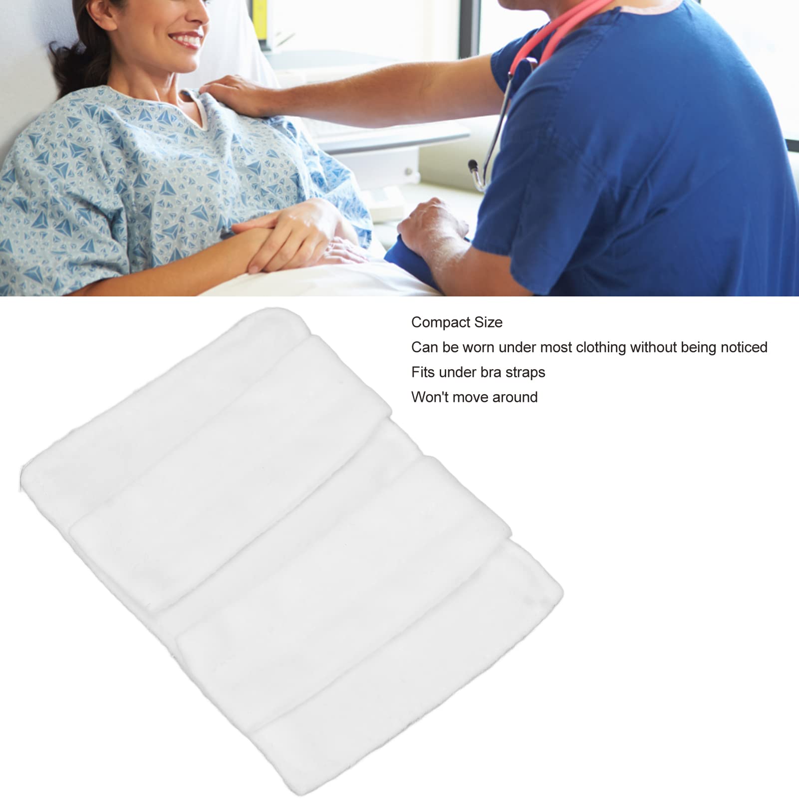 Cuscino per Porta Pacemaker, Cuscino Morbido per Prevenire lo Scivolamento del Reggiseno, Protezione per il Petto, per il Recupero del Seno Cardiaco (Bianco)