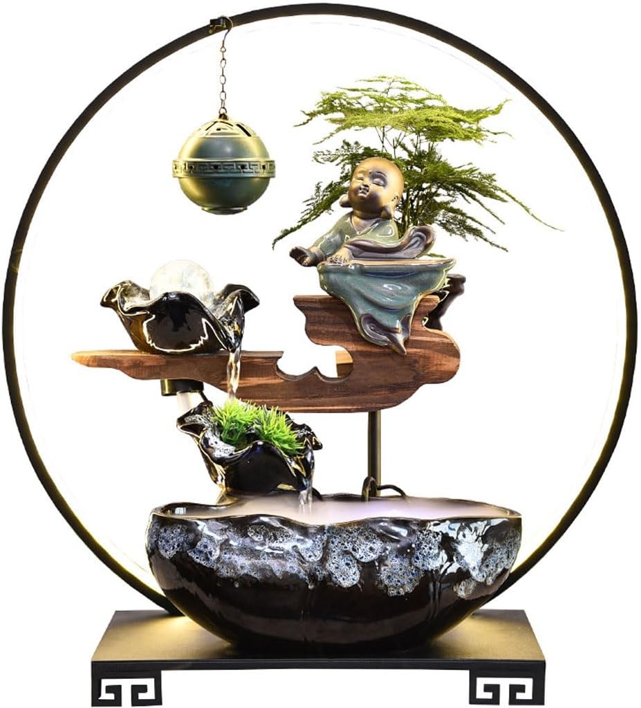 Waterfall Fountain Living Room Rockery Water Fountain Ornaments Office Desktop Waterscape Decorative Fountain Creative Desktop Ornaments Decorative Tabletop Fountains