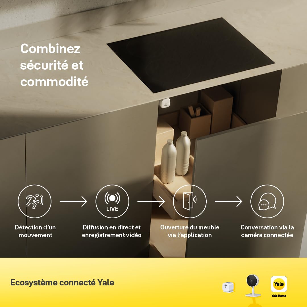 Yale – Cerradura Inteligente para Armarios (05-SCL1-0-00-50-11) – Diseño compacto – Bloqueo automático – Sin llave – Protección infantil para armarios de herramientas y medicamentos