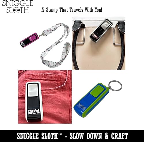 Miniatura 5 de Smarty Pants Teacher Student School - Sello de bolsillo portátil autoentintado de 1-12 pulgadas, sello de tinta - Negro sobre caja plateada - Tinta