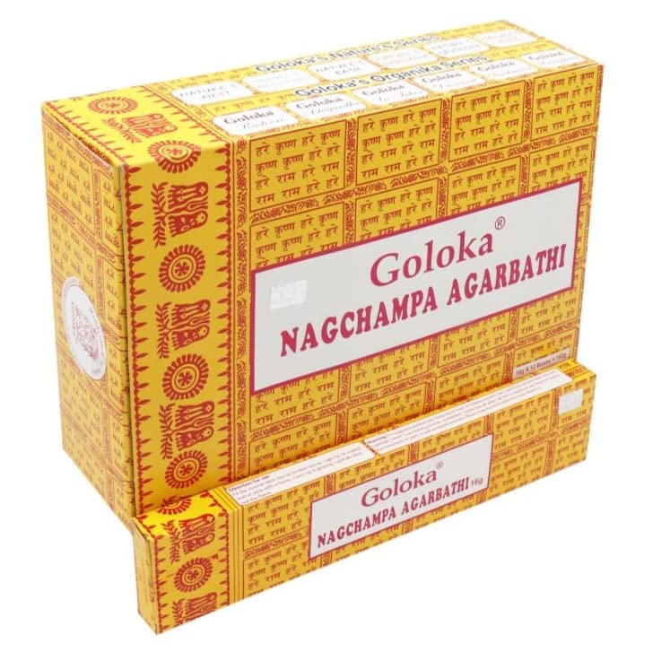 Goloka Räucherstäbchen Nag Champa Incense Stick 3/6/ 12/24 Gratis Halter (3X Goloka Nag Champa)