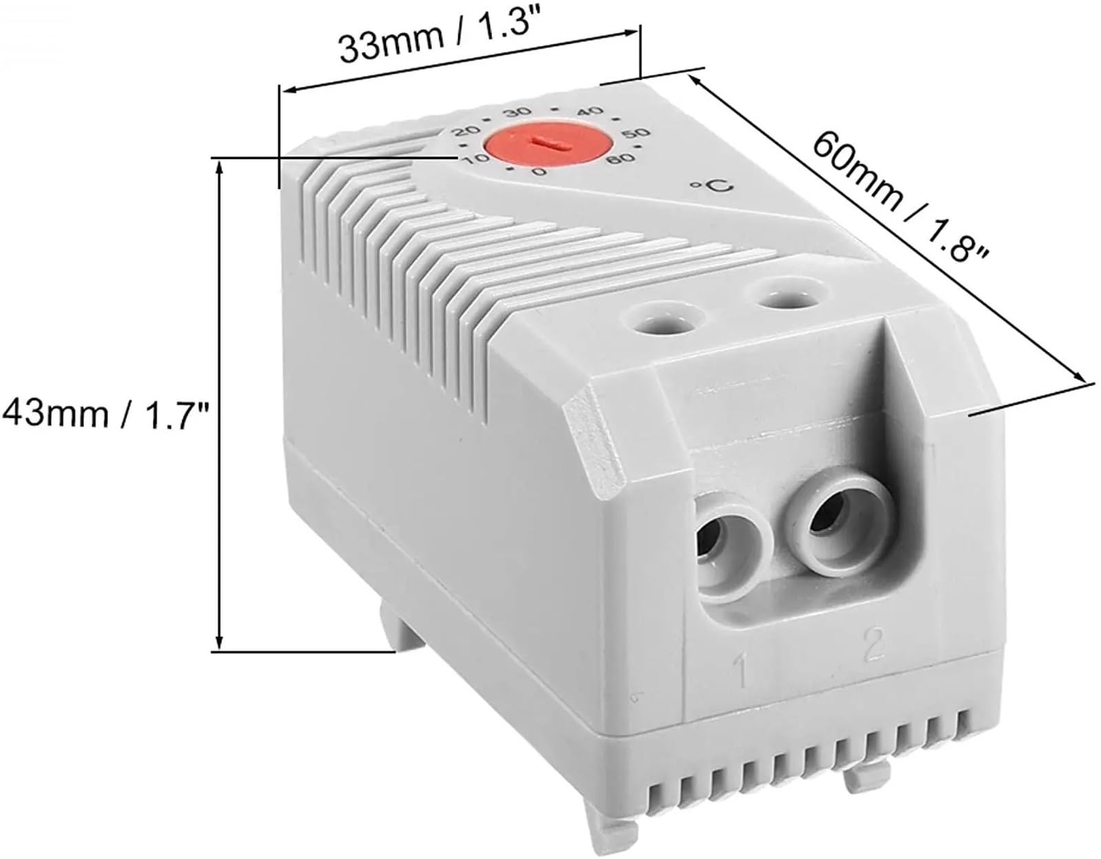 Regolatore di temperatura Termoregolatore industriale Centigradi for ventola di raffreddamento Riscaldatore Termostato meccanico(Gray)