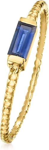 Miniatura 3 de RS Pure by Ross-Simons - Anillo con cuentas de zafiro de 030 quilates en oro amarillo de 14 quilates Piedra preciosa Zafiro