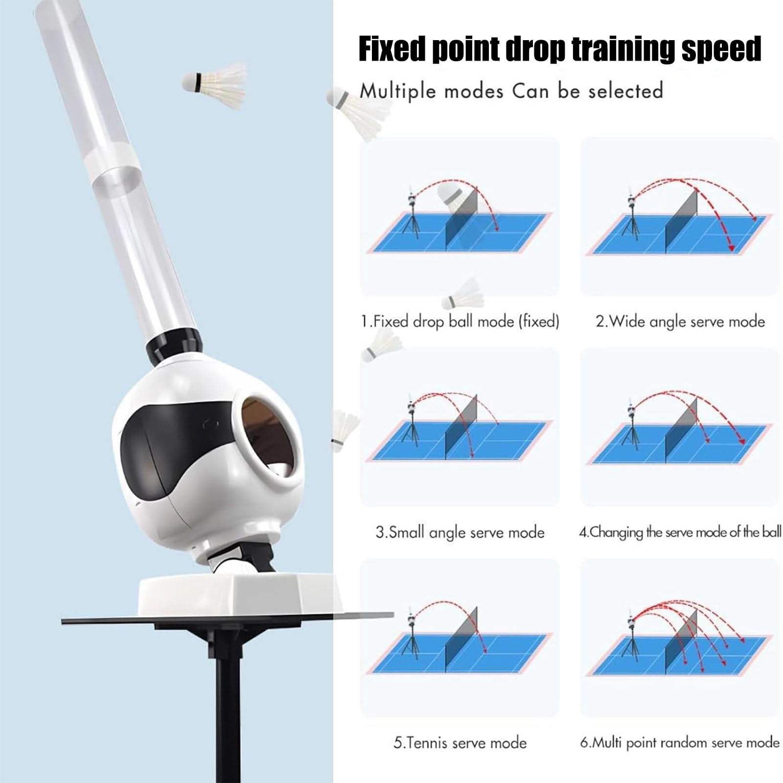Machine de Lancement de Badminton Automatique avec Angle réglable pour Pratique Solo