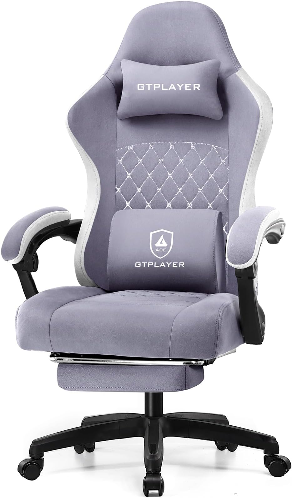 GTPLAYER Gaming Chair, Computer Office Chair with Pocket Spring Cushion, Linkage Armrests and Footrest, High Back Ergonomic Computer Chair with Lumbar Support Task Chair with Footrest