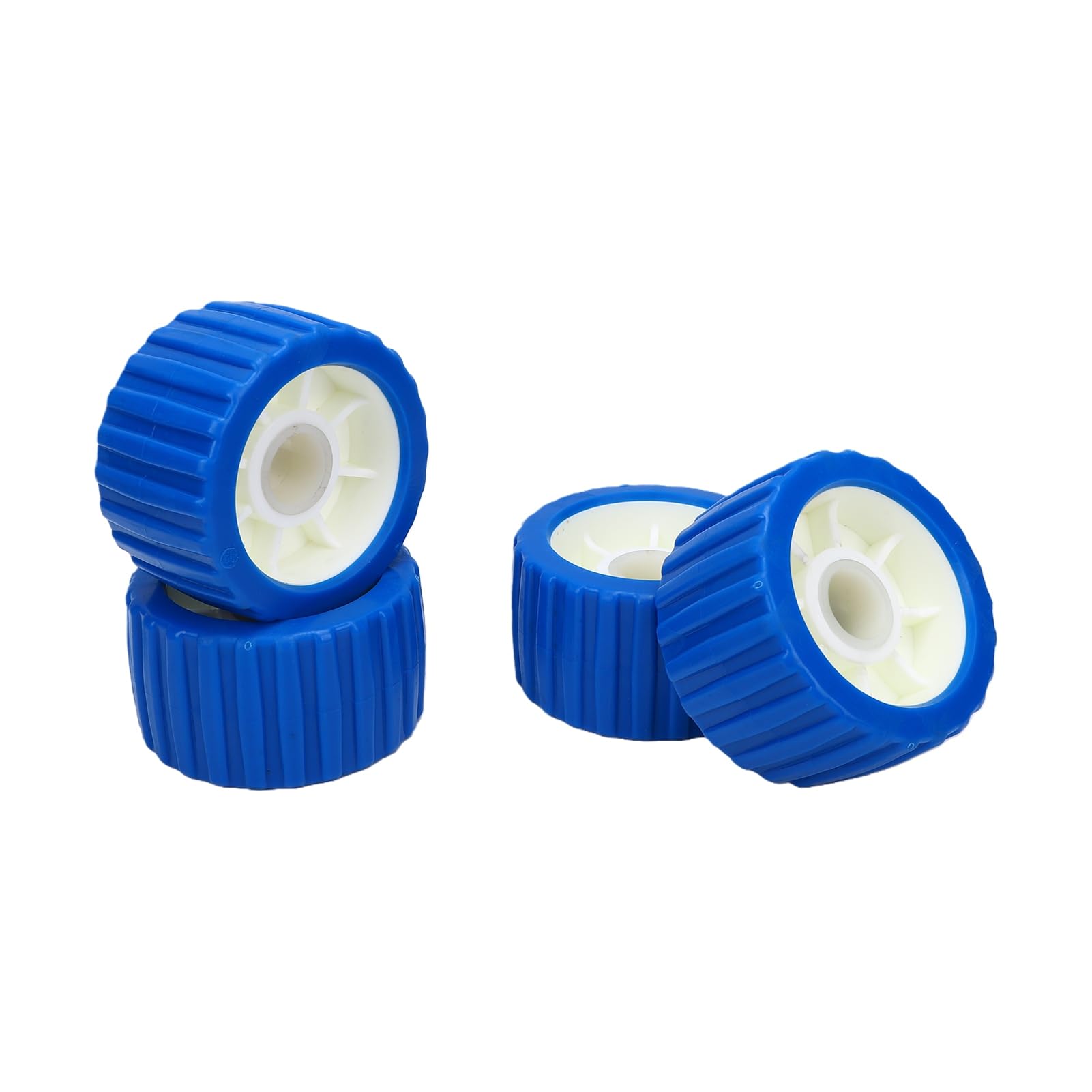 Rulli per Rimorchio Barca, Rulli con Design Scanalato, 5x3 | PP&EVA Resistente per Rulli Carrello Barca, Foro 1,1", Scorrevole, Antiusura