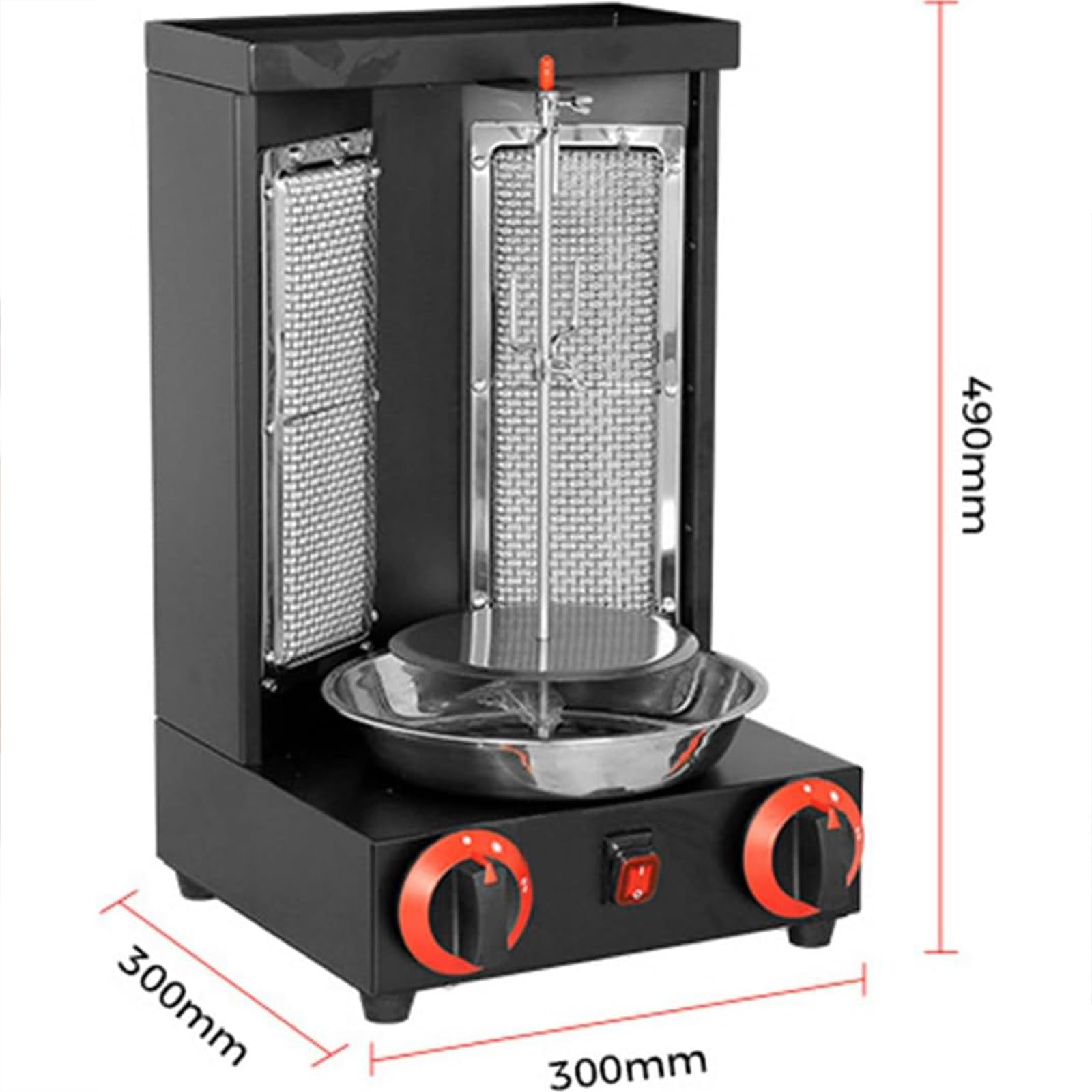 Doner Kebab Machine à broiler électrique verticale Rôtisserie gyroscopique – Équipement de cuisine commercial avec réglage de la température