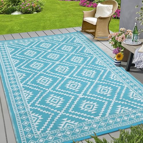 GarveeLife 9x12 Reversible Outdoor Plastic Straw Rug