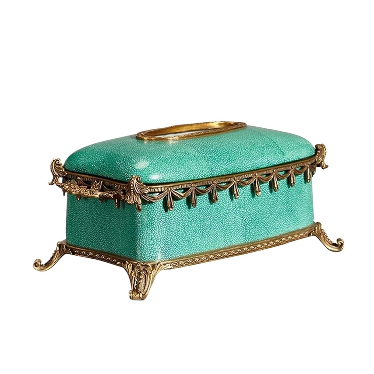 GTHTUHFD Organizer Tissue Holder Nordic Ceramics With Copper Decoration Household Paper Box Living Room Coffee Table Restaurant Fashion Tissue Box Desktop Tissue Paper Holder