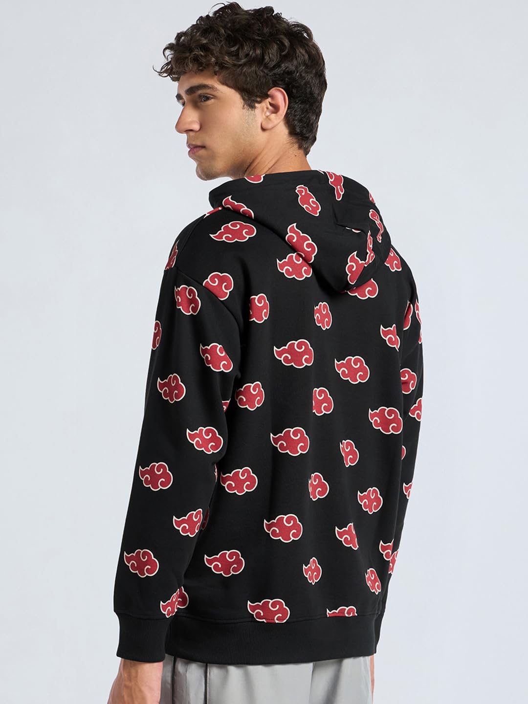 Bewakoof X Naruto Herren Fleece-Kapuzenpullover | Bewakoof Heavy Duty® 1.0 | Herren Kapuzen-Sweatshirt, Winterbekleidung, AOP 1373, 46