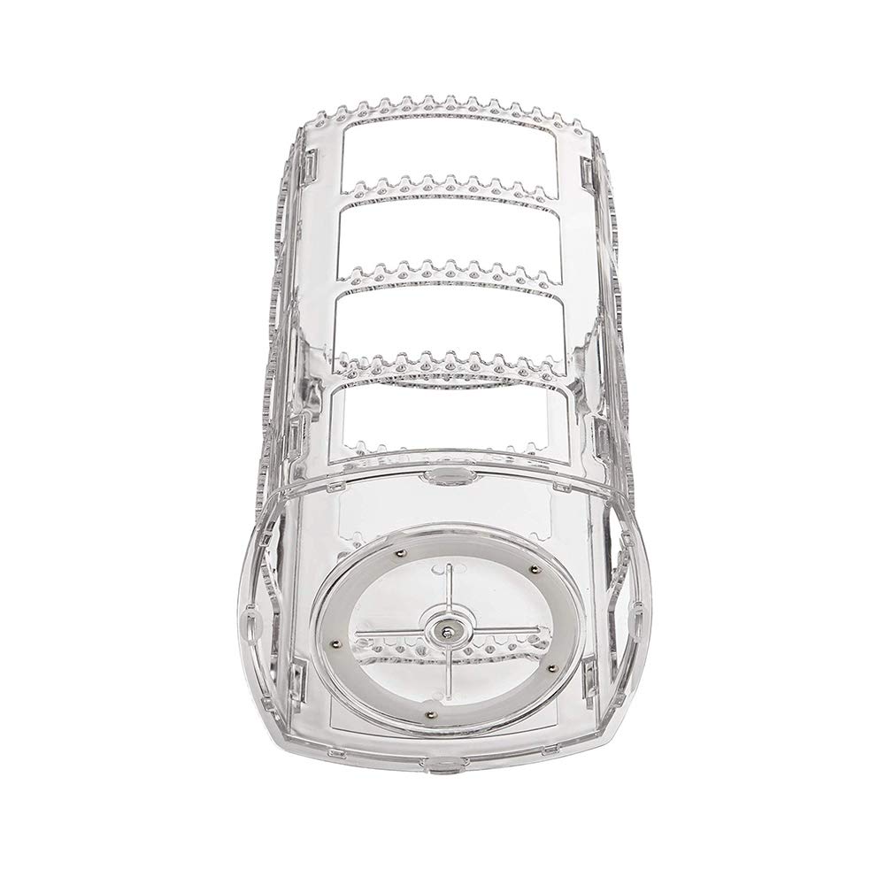 SPEACOUR 4 Ripiani Porta Collane Porta Orecchini Girevole a 360°, Dupporto Trasparente per Gioielli Espositore per Bracciali con 236 Fori e 248 Scanalature (29,7 x 16 x 16 x 16 cm