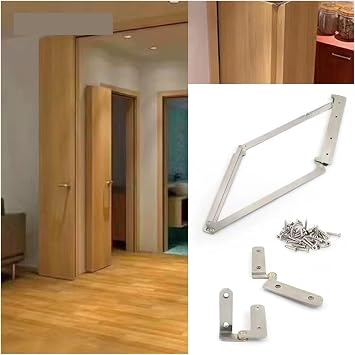 Barn Door Hardware Wardrobe 180 Degree Folding Flat Door Accessories, Household Door Cloakroom Door Partition Door Hardware Connector Accessories Smoothly and Quietly18 mm Right Away