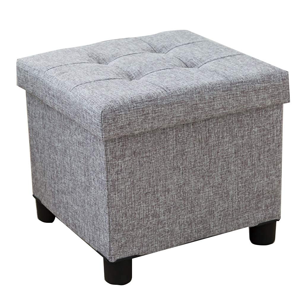 Pouf poitrine gris avec rangement grand volume pour gagner de la place