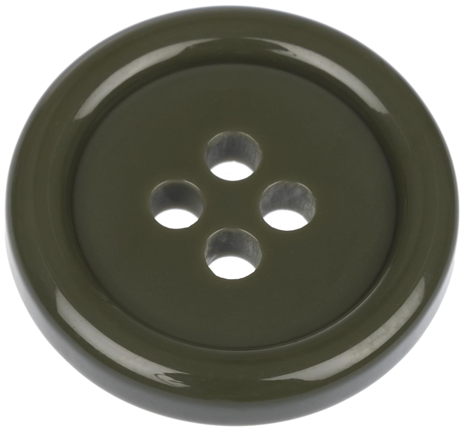 Pack of 6 Olive Green Sew on 18mm Round Buttons Flat 4 Holes 28L 28 Ligne, Pack of 6 18mm Buttons - Image 2