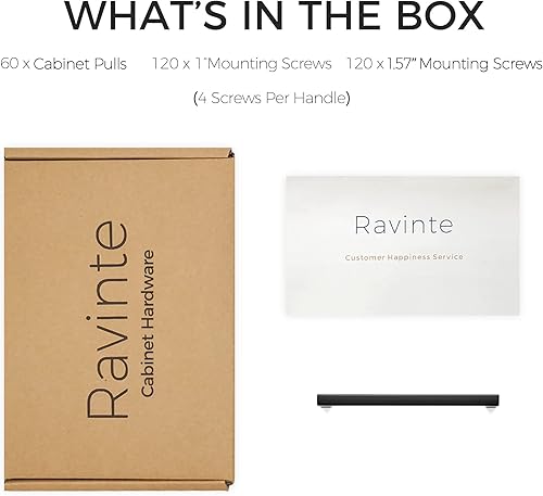Miniatura 5 de Ravinte Paquete de 60 manijas de cajón de barra cuadrada delgada de 5 pulgadas de centro a centro, manijas de gabinete de cocina, manijas de cajón