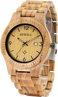 ZS-W086B Wooden Watch Men Gifts Handmade Date Display Quartz Movement Analog Lightweight Wood Wrist Watches