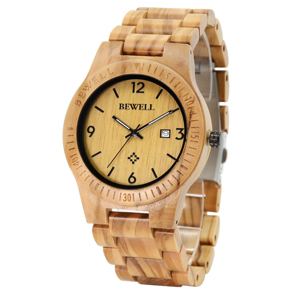 ZS - W065A Men Wood Quartz Watch Roman Numeral Scales
