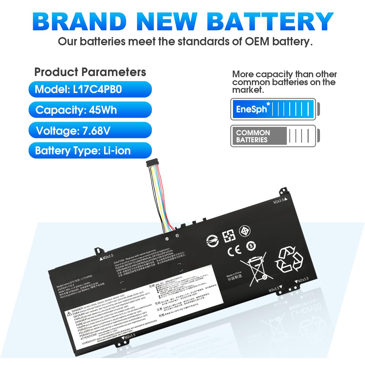 L17C4PB0 Laptop-Batería para Lenovo Yoga 530-14IKB 530-14ARR IdeaPad 530S-14ARR 530S-14IKB 530S-15IKB Flex 6-14ARR 6-14IKB XiaoXin Air 14IKBR 14IWL 14ARR 15IKBR 15ARR 15IWL L17C4PB2 L17M4PB0
